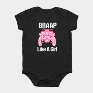 Braap Girl ATV Four Wheeler Quad Bike Baby Bodysuit